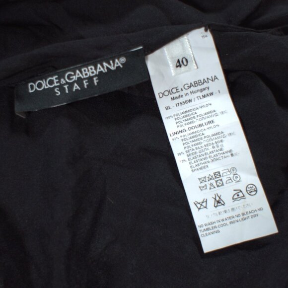 Dolce & Gabbana Staff Black Floral Blouse Lace Nylon Top - Picture 5 of 5
